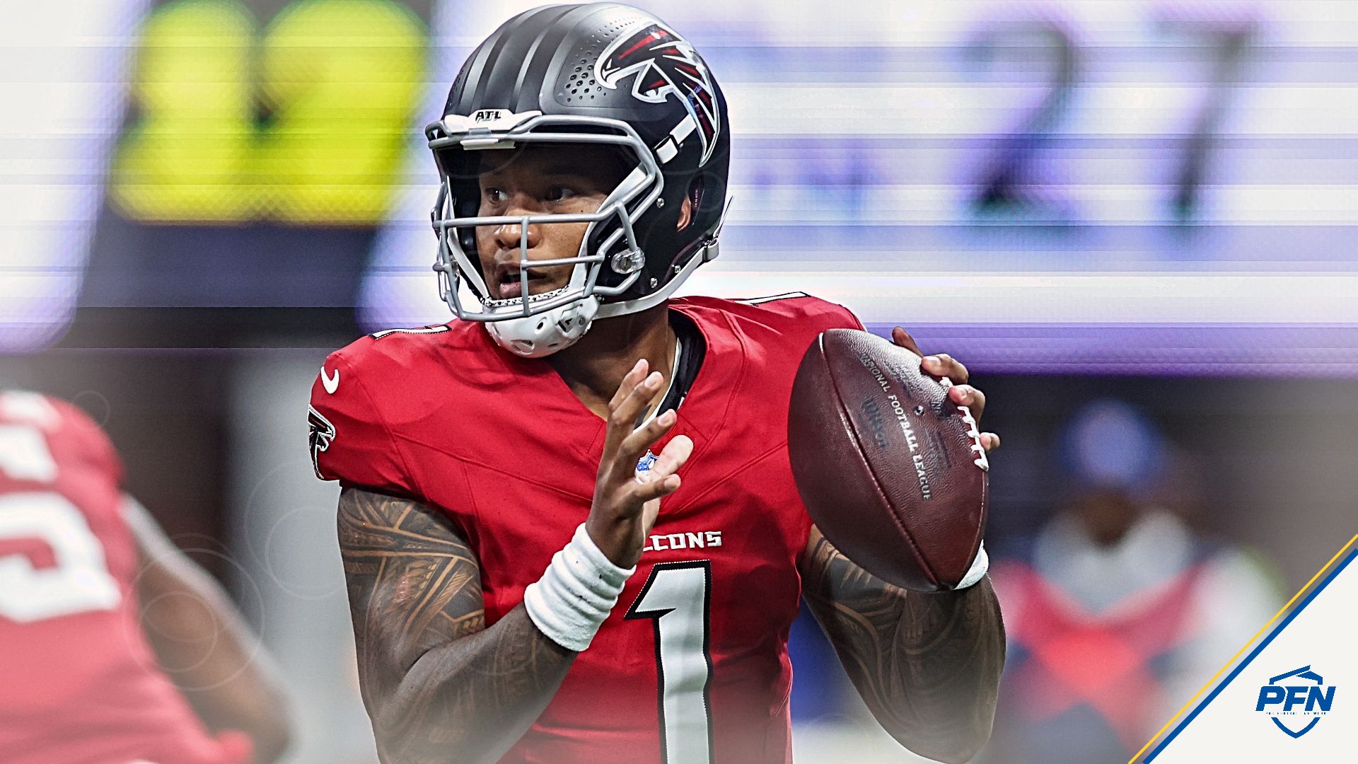 Atlanta Falcons quarterback Tua Tagovailoa.