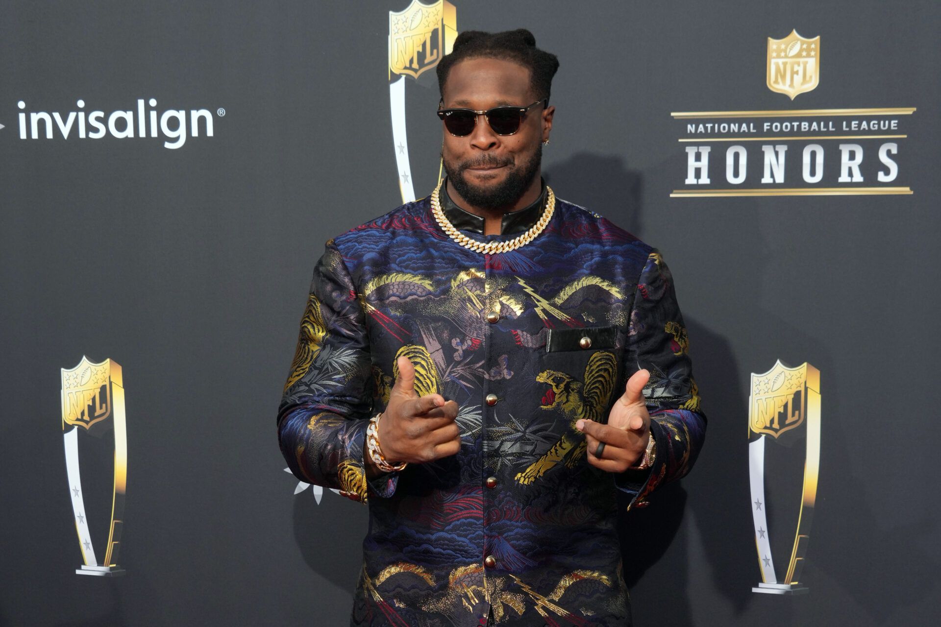 Gerald McCoy on the red carpet before the NFL Honors show at Resorts World Theatre.