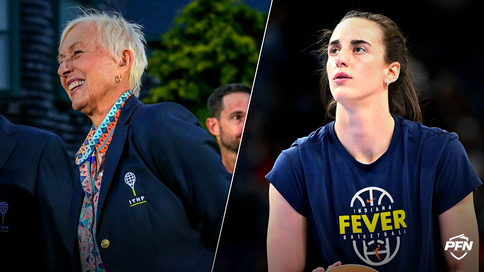 Collage featuring Tennis great Martina Navratilova. and BASKETBALL-WNBA-CHI-IND/.
USA TODAY Network via Reuters Connect / IMAGN IMAGES via Reuters Connect