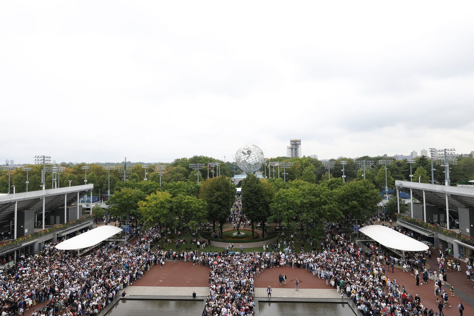 Fans enter Arthur Ashe stadium prior to the final of men singles between Jannik Sinner (ITA) (not pictured) and Carlos Alcaraz (ESP) (not pictured) at Billie Jean King National Tennis Center.