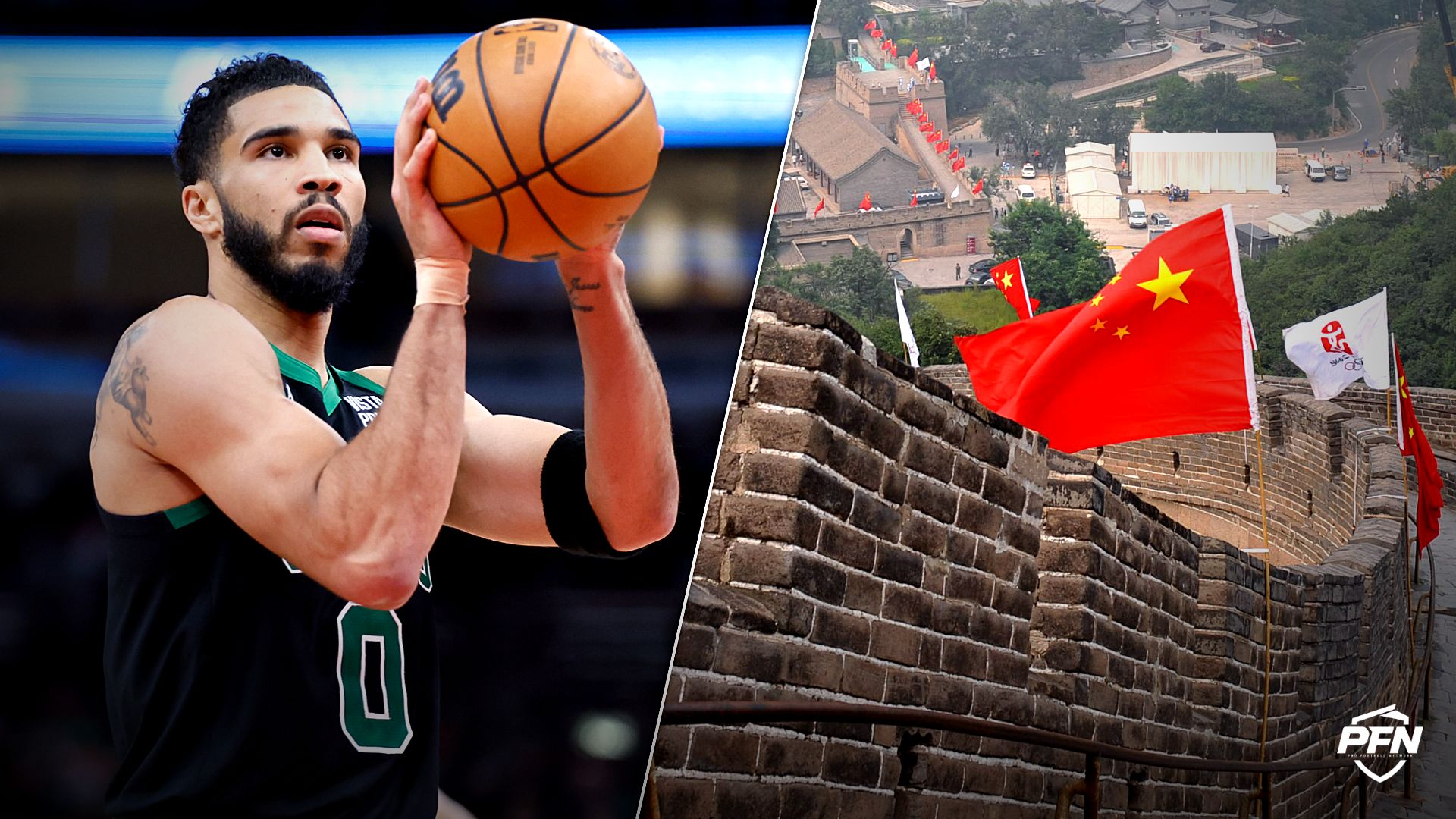 'Building the Great Wall Over There' -- NBA World Clowns Jayson Tatum Over 'Awkward' 0-for-10 Free-Throw Showing in China