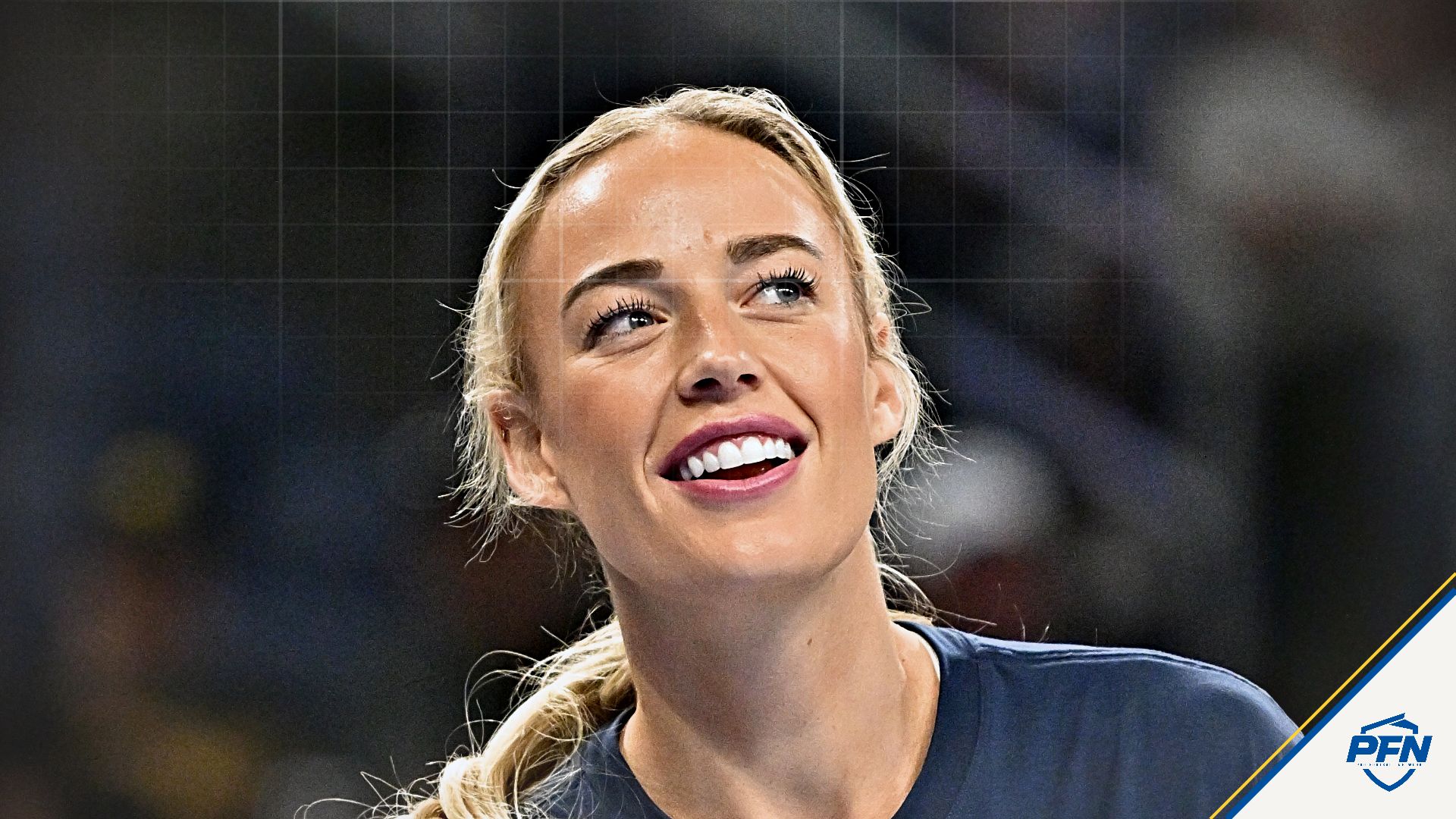 Indiana Fever guard Sophie Cunningham (8) reacts while warming up prior to a game against the Chicago Sky at Wintrust Arena.