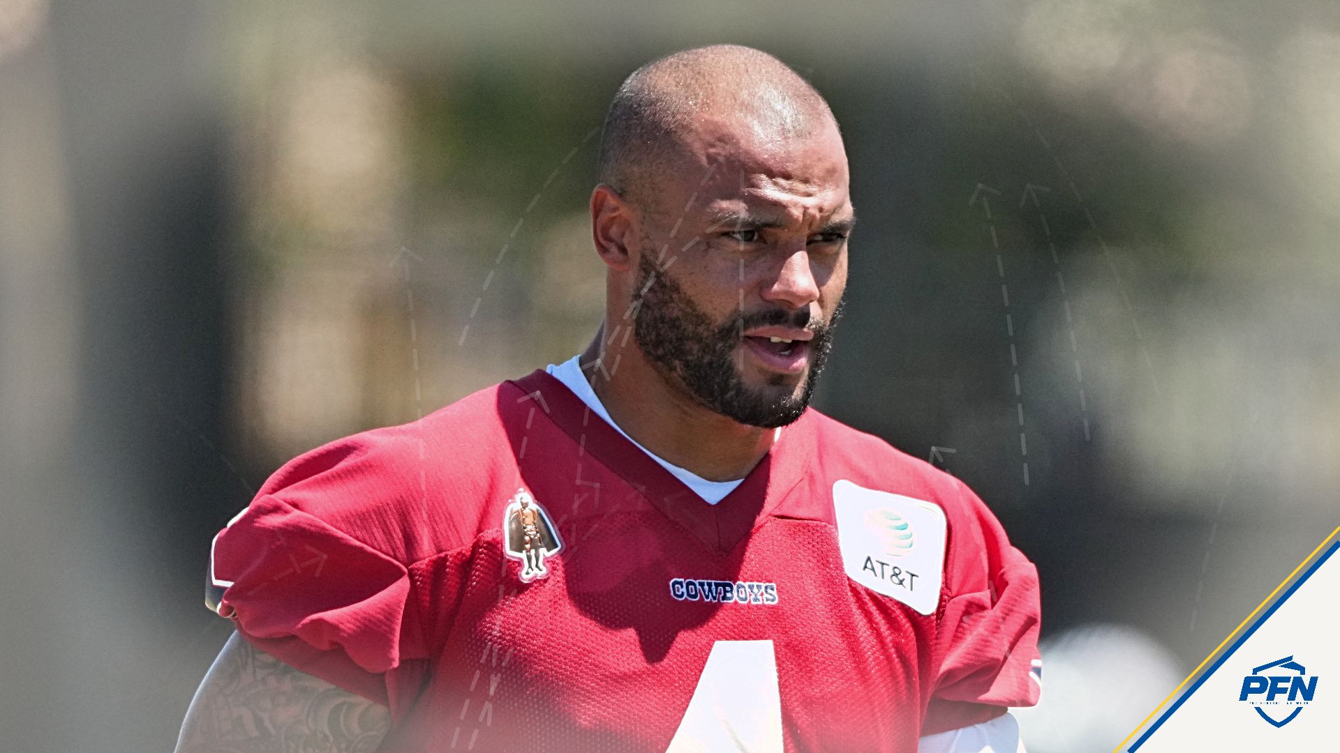 Dallas Cowboys quarterback Dak Prescott (4) at training camp at River Ridge Playing Fields.