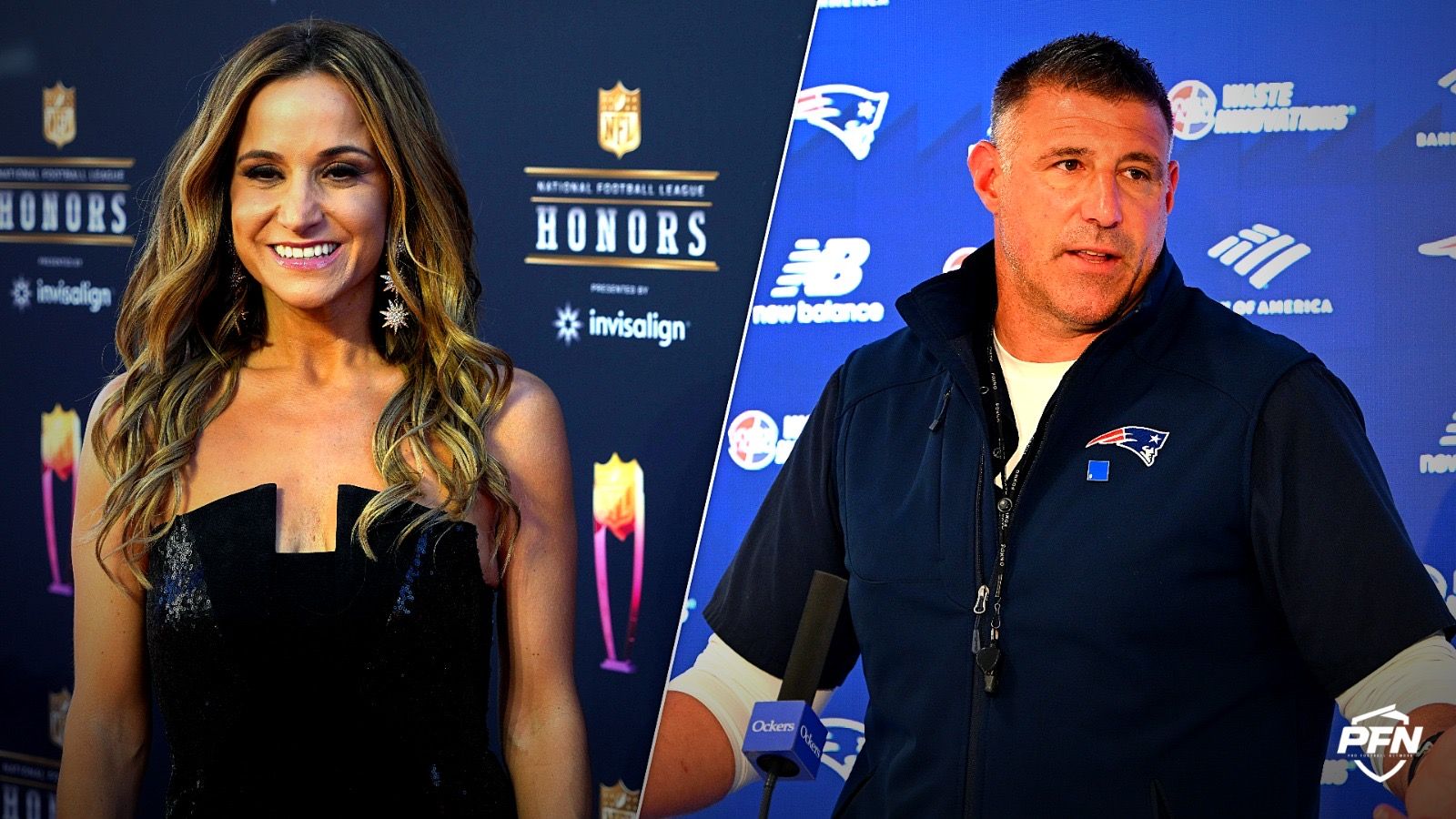 Dianna Russini, Mike Vrabel, Source: USA TODAY Sports / IMAGN IMAGES via Reuters Connect