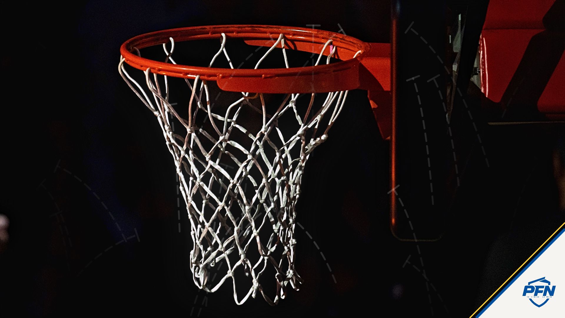 Detailed view of the basketball hoop rim and net prior to the game between the New Orleans Pelicans against the Phoenix Suns during game two of the first round for the 2022 NBA playoffs at Footprint Center.