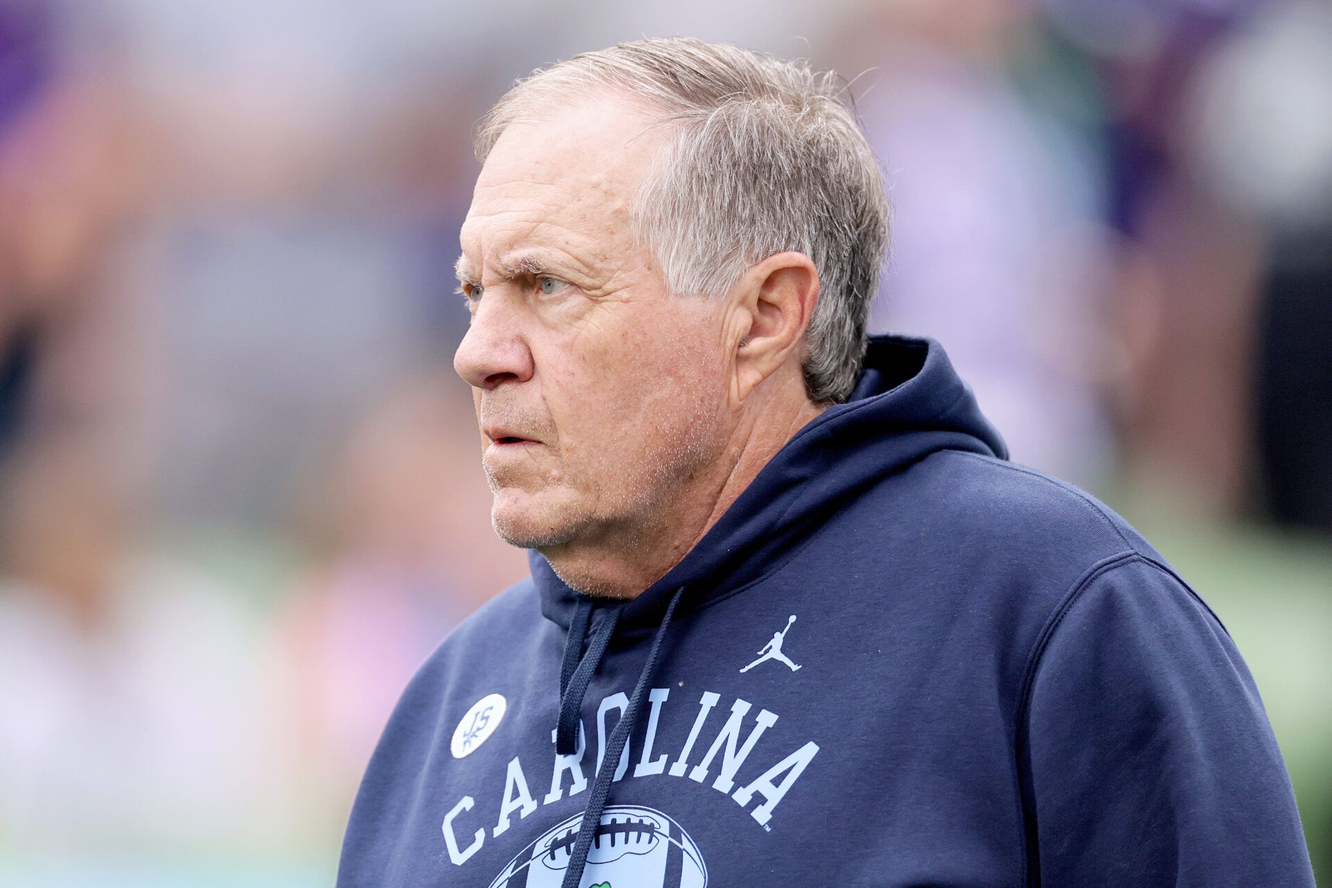 North Carolina Tar Heels head coach Bill Belichick at Aviva Stadium.