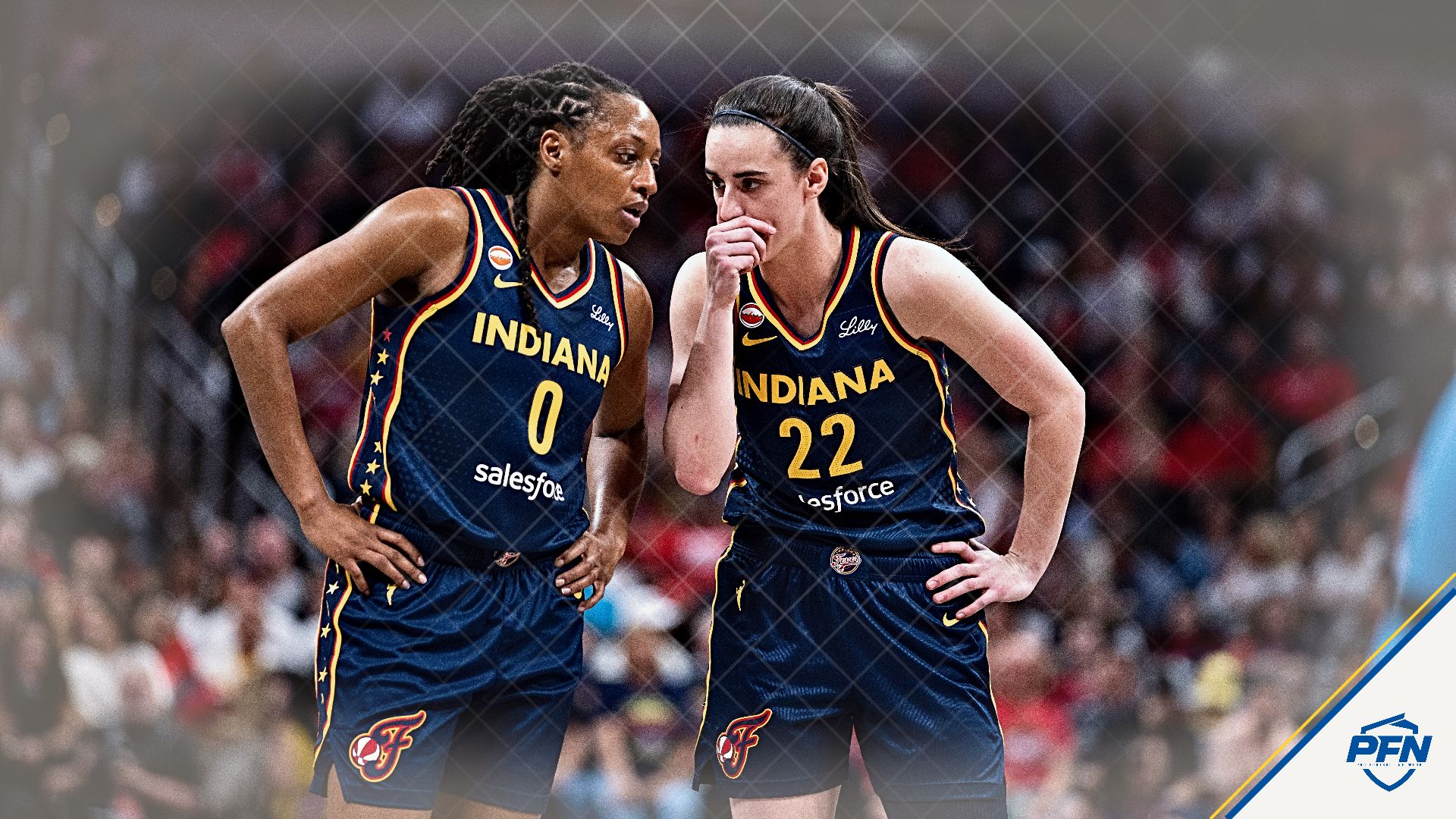 Kelsey Mitchell and Caitlin Clark