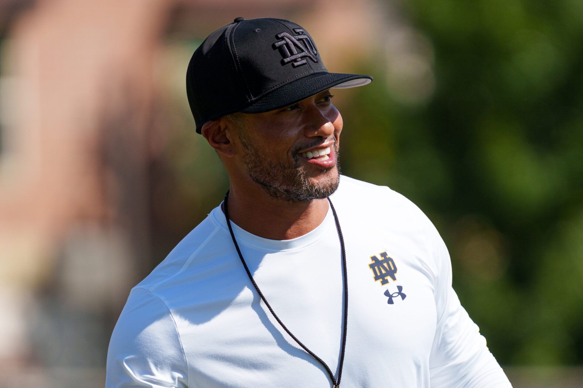 Head coach Marcus Freeman during a Notre Dame football practice at Irish Athletic Center on Tuesday, Aug. 25, 2026, in South Bend.