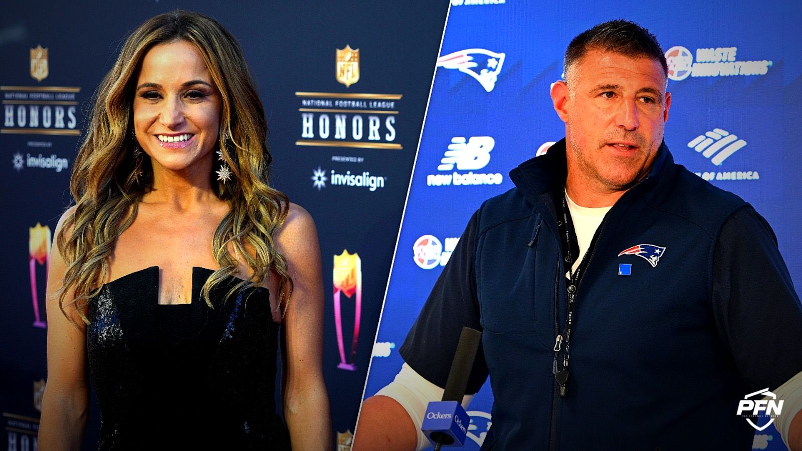 Dianna Russini, Mike Vrabel, Source: USA TODAY Sports / IMAGN IMAGES via Reuters Connect
