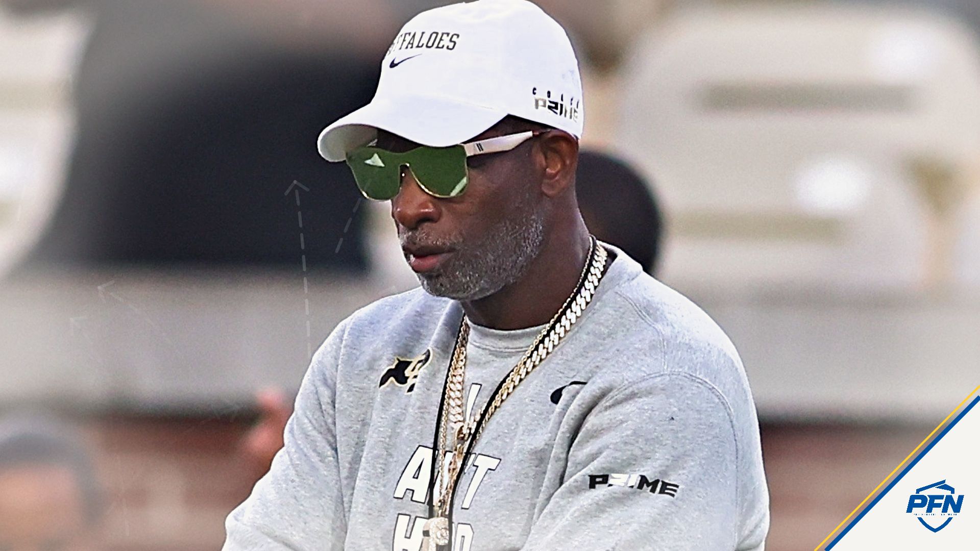 Colorado Buffaloes head coach Deion Sanders before the game at Bobby Dodd Stadium at Hyundai Field.