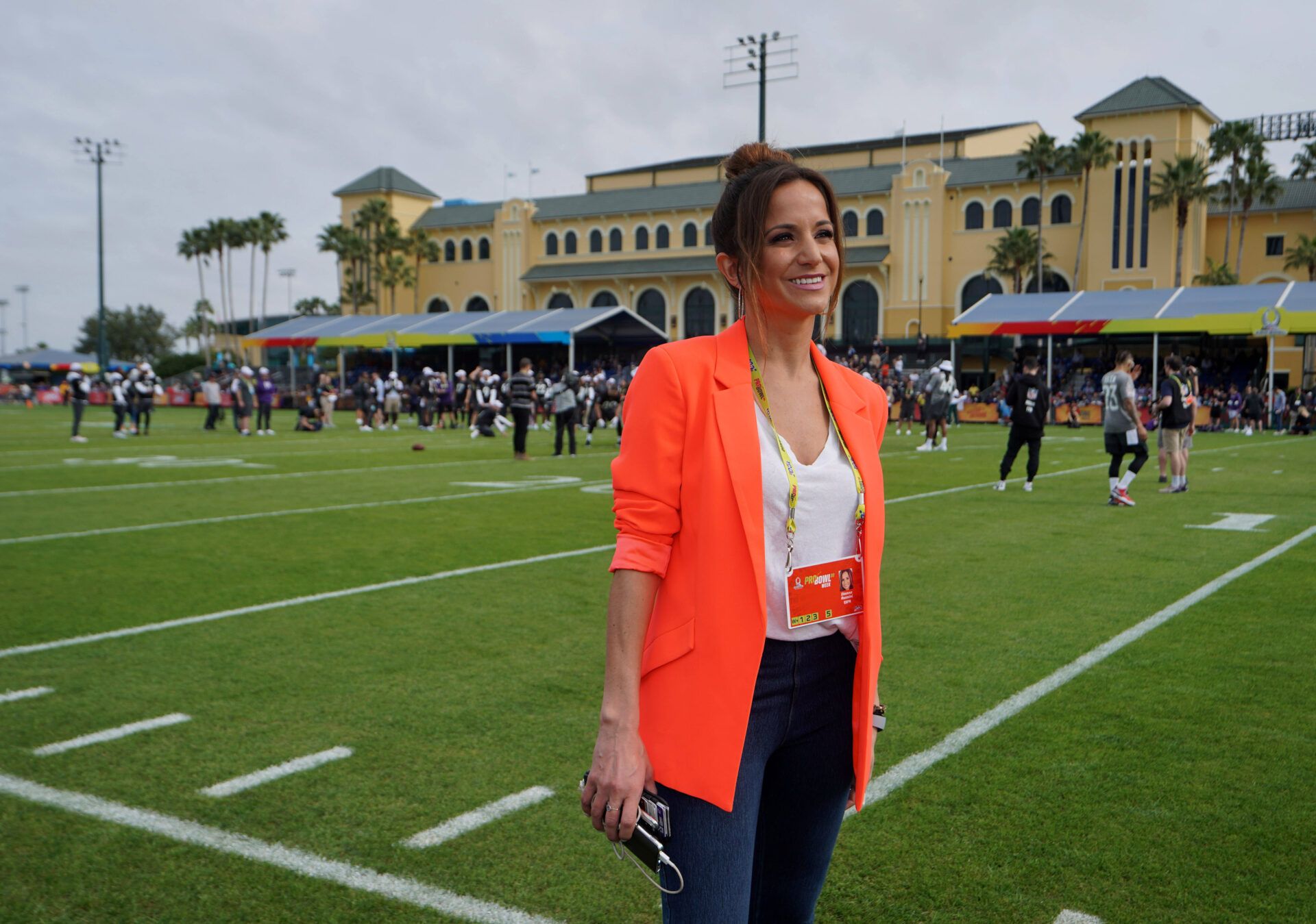 ESPN NFL Countdown analyst Dianna Russini poses during AFC practice at ESPN Wide World of Sports.