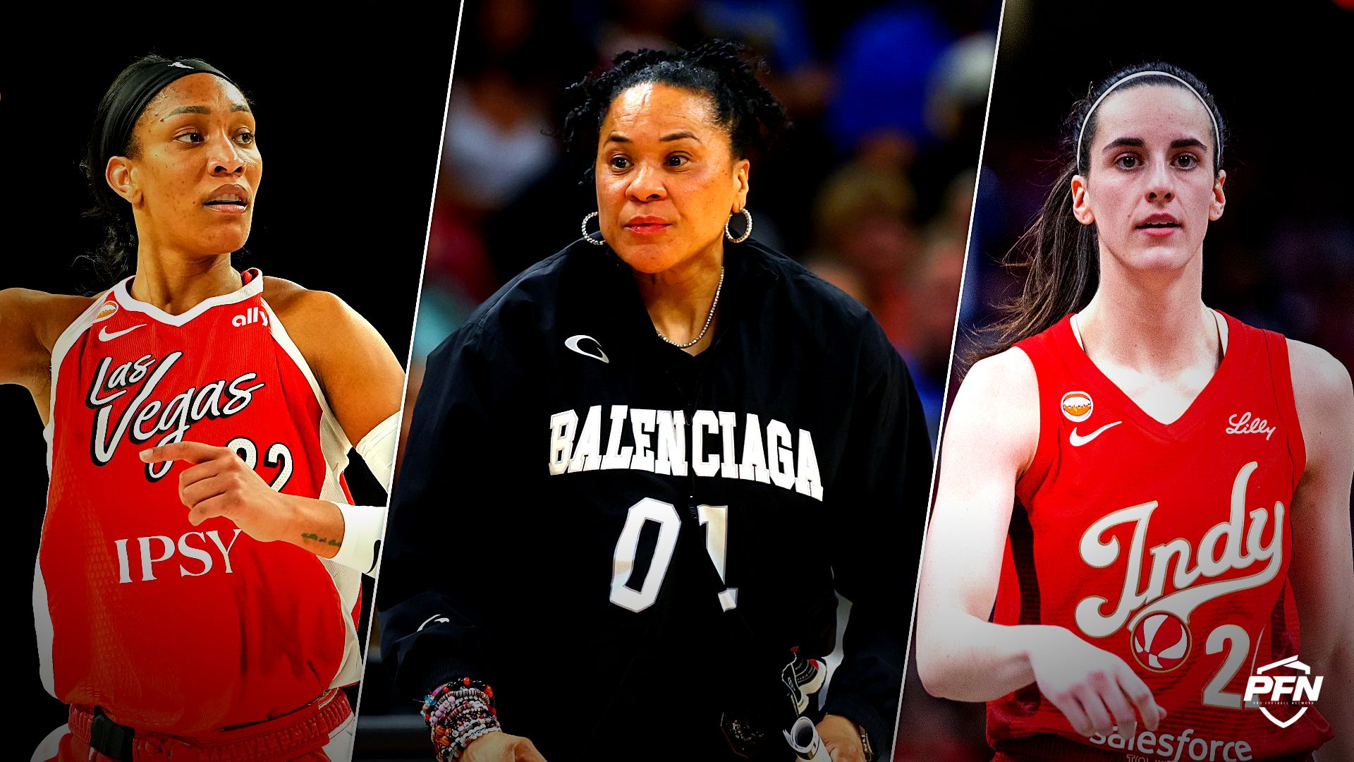 Collage featuring BASKETBALL-WNBA-LV-NYL/, BASKETBALL-NCAAW/, and BASKETBALL-WNBA-IND-CON/.
IMAGN IMAGES via Reuters Connect