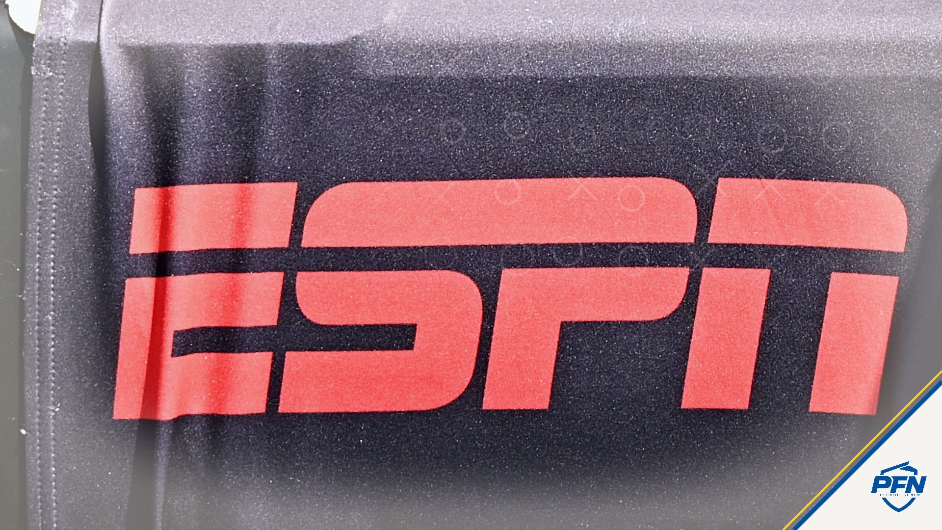 ESPN logo on the field before the game.