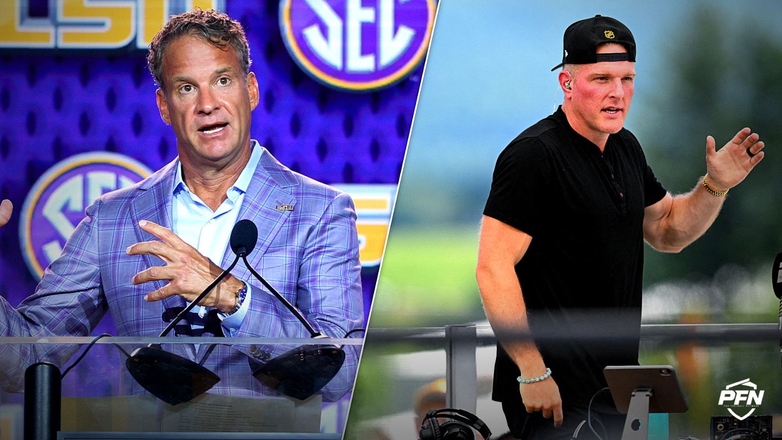 Lane Kiffin, Pat McAfee, source: IMAGN IMAGES via Reuters Connect