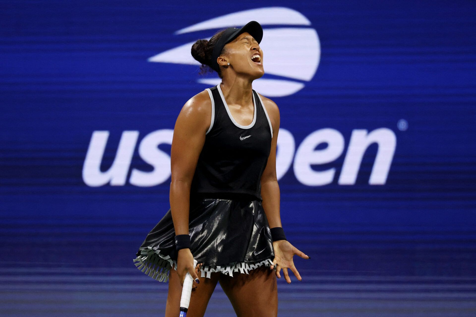 Tennis - U.S. Open - Flushing Meadows, New York, United States - September 5, 2026 Japan's Naomi Osaka reacts during her third round match against Belgium's Elise Mertens IMAGN IMAGES via Reuters/Geoff Burke