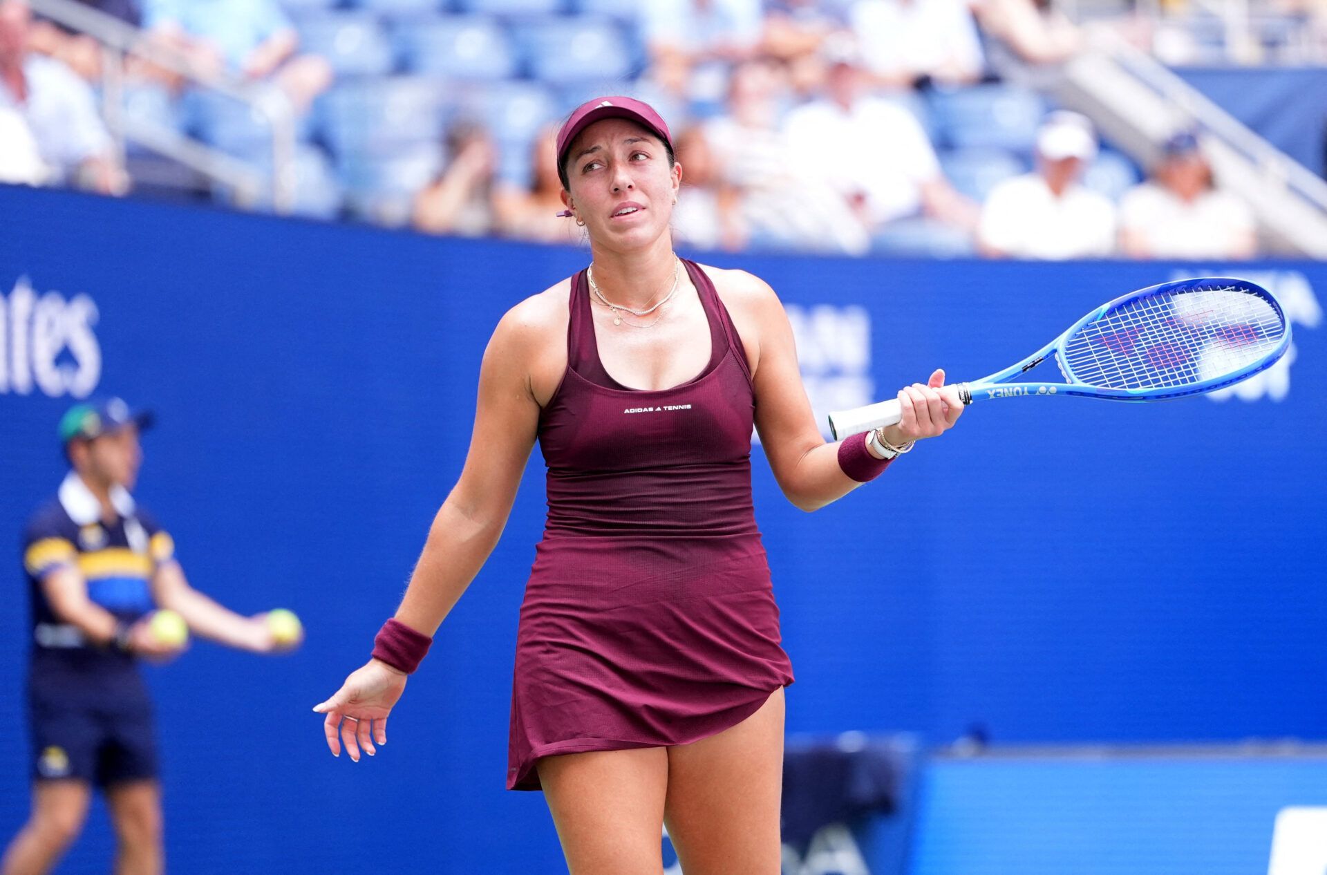 Tennis - U.S. Open - Flushing Meadows, New York, United States - September 4, 2026 Jessica Pegula of the U.S. reacts during her third round match against Canada's Leylah Fernandez IMAGN IMAGES via Reuters/Robert Deutsch
