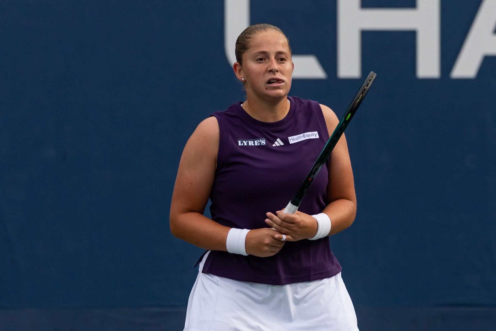 Jelena Ostapenko of Latvia in action against Taylor Townsend of the United States in the second round of the women’s singles at the US Open at Billie Jean King National Tennis Center.