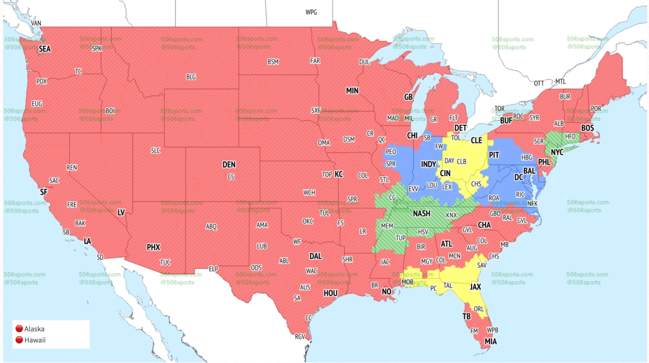 NFL Coverage Map Week 1: TV Broadcast Schedule and Announcers for FOX ...