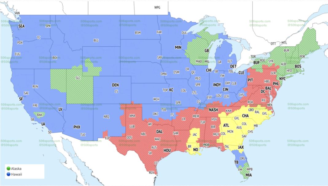 NFL Coverage Map Week 2: TV Broadcast Schedule and Announcers for FOX ...
