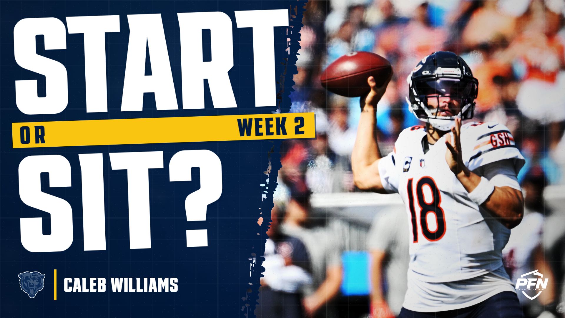 Caleb Williams Fantasy Week 2 Start or Sit: Start Him, Matchup Be Damned